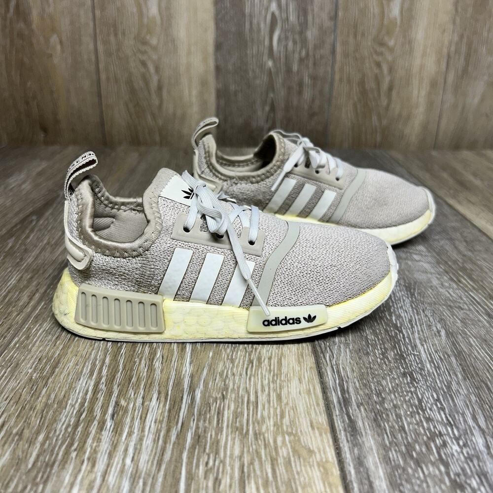 Adidas NMD R1 Youth Infant Toddler Size 9K Tan Beige Cream Boost Sneaker Shoes